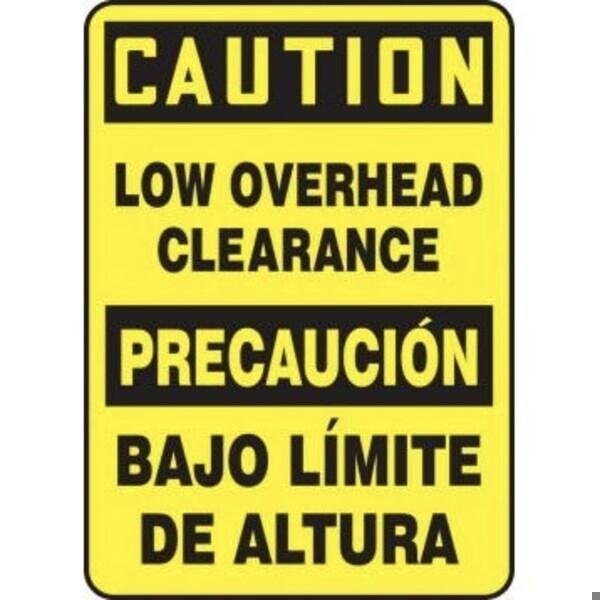 Accuform BILINGUAL OSHA CAUTION Safety Sign LOW SBMECR606XP - main